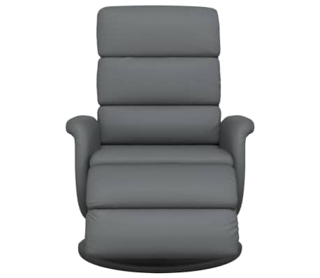 vidaXL Poltrona Reclinabile con Poggiapiedi Grigia in Similpelle