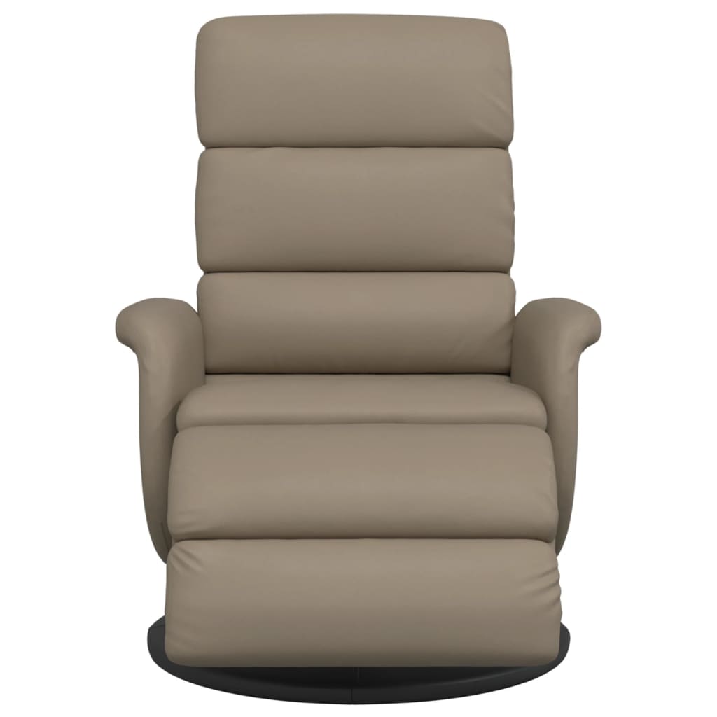 vidaXL Fauteuil verstelbaar met voetensteun kunstleer cappuccinokleur afbeelding