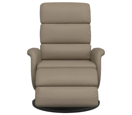 vidaXL Fauteuil verstelbaar met voetensteun kunstleer cappuccinokleur