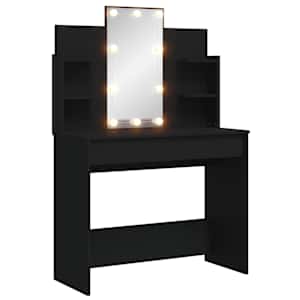 Toaletní stolek s LED osvětlením černý 96 x 40 x 142 cm - obrázek 2