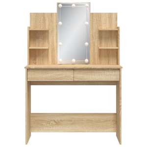 Toaletní stolek s LED osvětlením dub sonoma 96 x 40 x 142 cm - obrázek 5
