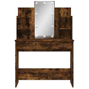Toaletní stolek s LED osvětlením kouřový dub 96 x 40 x 142 cm - obrázek 5
