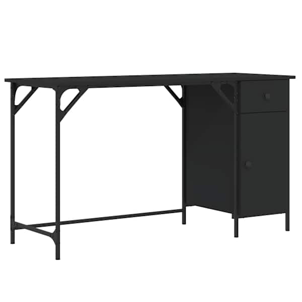 vidaXL arvutilaud, must, 131 x 48 x 75 cm, tehispuit