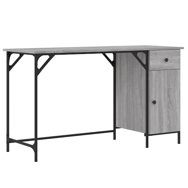 vidaXL arvutilaud, hall Sonoma tamm, 131 x 48 x 75 cm, tehispuit