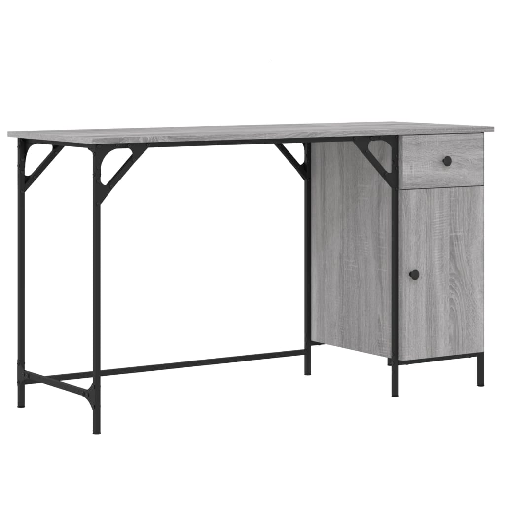vidaXL Počítačový stůl šedý sonoma 131 x 48 x 75 cm kompozitní dřevo