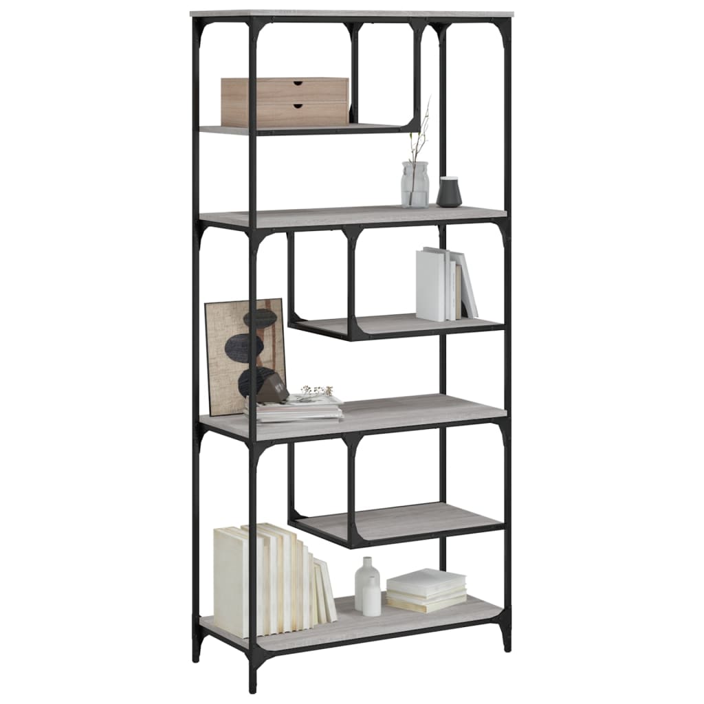 vidaXL Boekenkast 81x36x176 cm bewerkt hout grijs sonoma eikenkleurig afbeelding