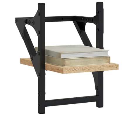 vidaXL &Eacute;tag&egrave;res murales avec barres 2 pcs ch&ecirc;ne sonoma 20x25x30 cm