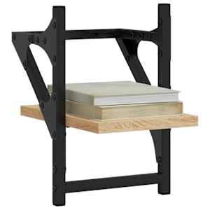 vidaXL &Eacute;tag&egrave;res murales avec barres 2 pcs ch&ecirc;ne sonoma 20x25x30 cm