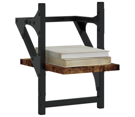 vidaXL 2 db f&uuml;st&ouml;s t&ouml;lgy sz&iacute;nű falipolc r&uacute;ddal 20 x 25 x 30 cm