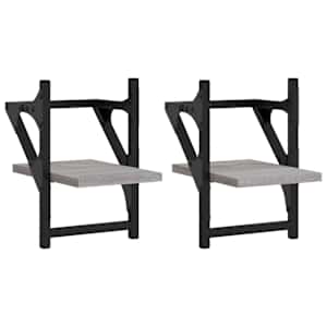vidaXL lattidega seinariiulid 2 tk, hall Sonoma tamm, 20x25x30 cm