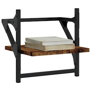 vidaXL Vegghyller med stenger 2 stk r&oslash;kt eik 30x25x30 cm