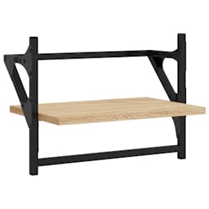 Nástěnné police s tyčemi 2 ks dub sonoma 40 x 25 x 30 cm - obrázek 4