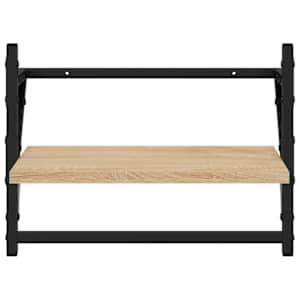 Nástěnné police s tyčemi 2 ks dub sonoma 40 x 25 x 30 cm - obrázek 5