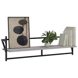 vidaXL Rafturi de perete cu bare, 2 buc, gri sonoma, 100x25x30 cm