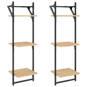 vidaXL 3-korruseline lattidega seinariiul, 2 tk, Sonoma, 30x25x100 cm