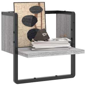 vidaXL Raft de perete cu bară, gri sonoma, 30x25x30 cm