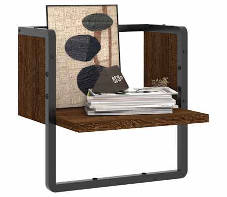 vidaXL Wandregal mit Stange Braun Eichen-Optik 30x25x30 cm