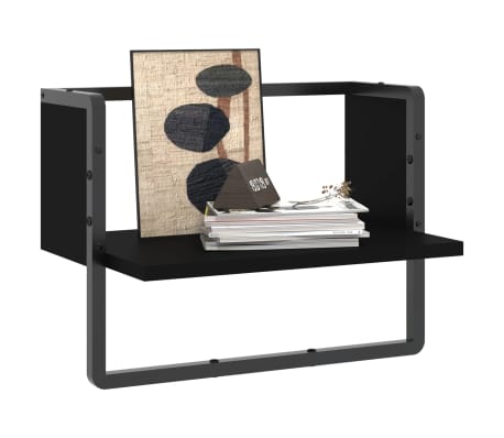 vidaXL Sein&auml;hylly tangolla musta 40x25x30 cm