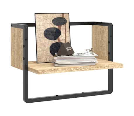 vidaXL P&oacute;łka ścienna z drążkiem, dąb sonoma, 40x25x30 cm