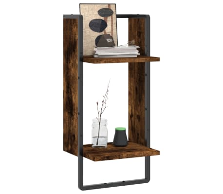 vidaXL Seinähylly tangolla savutammi 30x25x65 cm