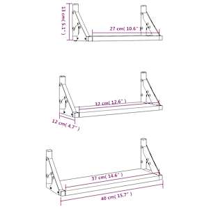 3dílná sada nástěnných polic kouřový dub kompozitní dřevo - obrázek 9