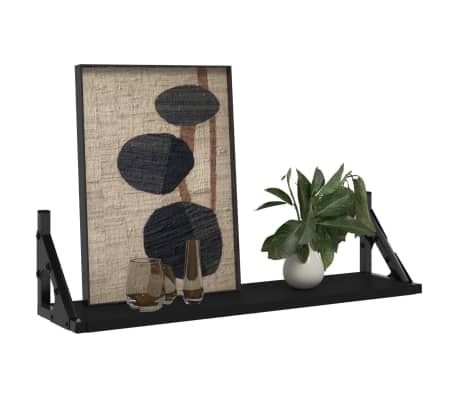 vidaXL seinariiulid 2 tk, must, 60 x 15 x 15,5 cm