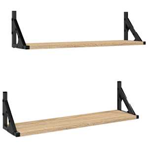 vidaXL seinariiulid 2 tk, Sonoma tamm, 60 x 15 x 15,5 cm