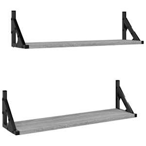 vidaXL seinariiulid 2 tk, hall Sonoma tamm, 60x15x15,5 cm, tehispuit