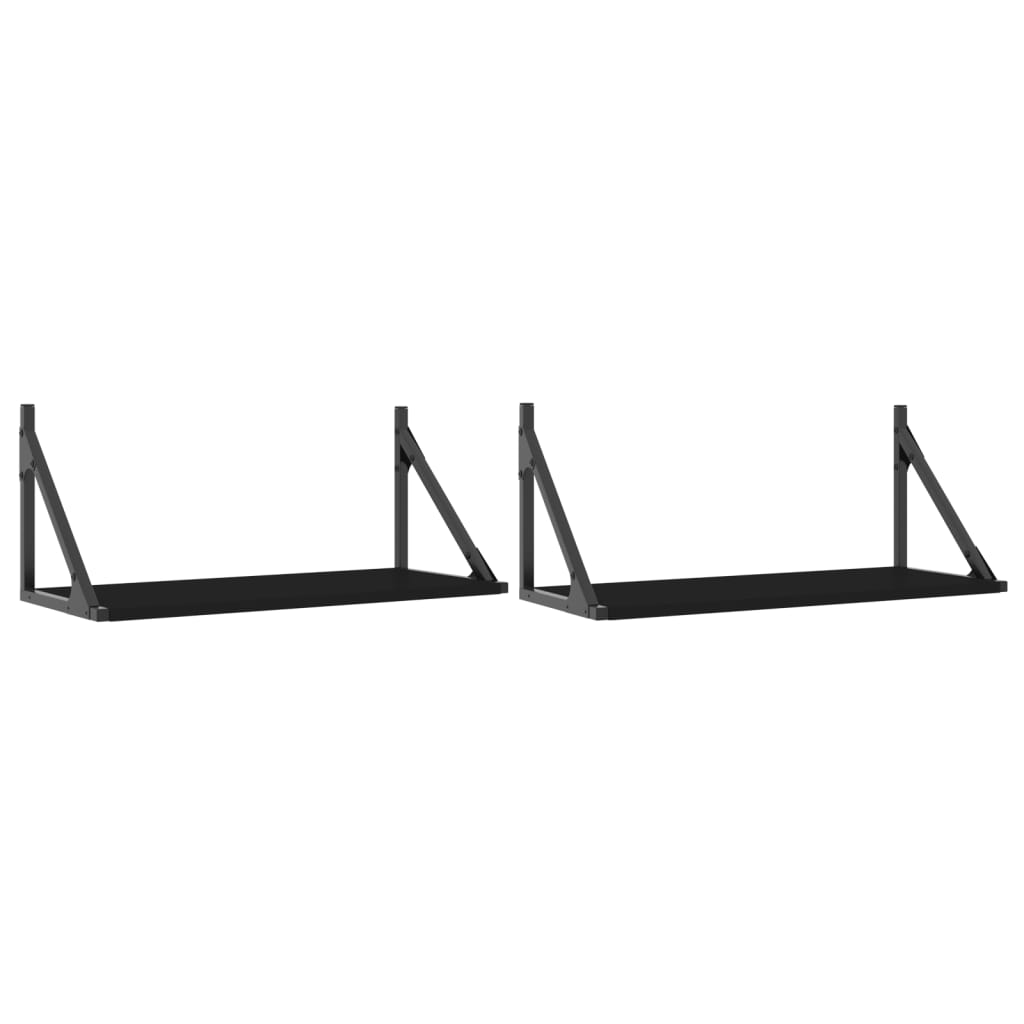 vidaXL Nástěnné police 2 ks černé 60 x 25 x 25,5 cm kompozitní dřevo