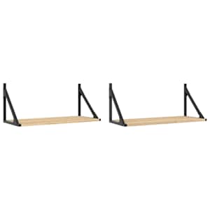 Nástěnné police 2 ks dub sonoma 60x25x25,5 cm kompozitní dřevo - obrázek 2