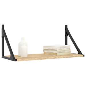 Nástěnné police 2 ks dub sonoma 60x25x25,5 cm kompozitní dřevo - obrázek 3