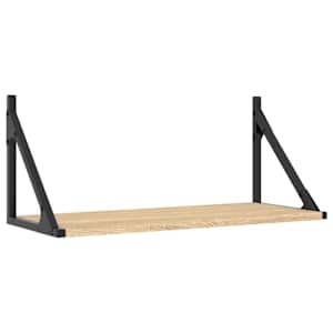 Nástěnné police 2 ks dub sonoma 60x25x25,5 cm kompozitní dřevo - obrázek 4