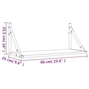 Nástěnné police 2 ks dub sonoma 60x25x25,5 cm kompozitní dřevo - obrázek 9