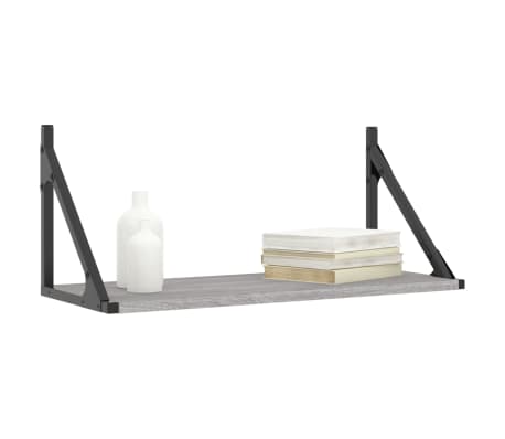 vidaXL Wall Shelves 2 pcs Grey Sonoma 60x25x25.5 cm Engineered wood