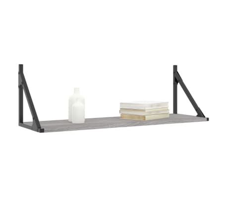 vidaXL Wandregale 2 Stk. Grau Sonoma 80x25x25,5 cm Holzwerkstoff