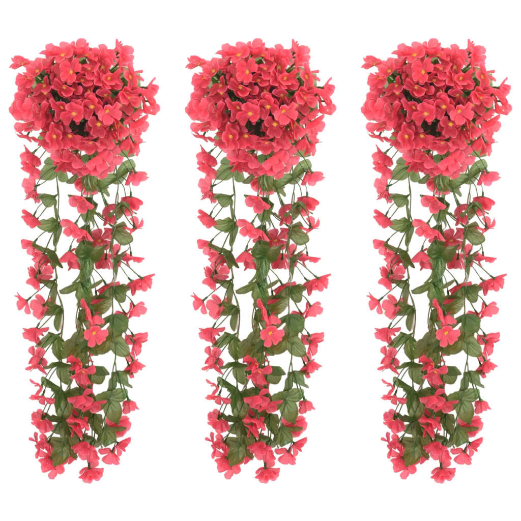 Künstliche Blumengirlanden 3 Stk. Rose 85 cm