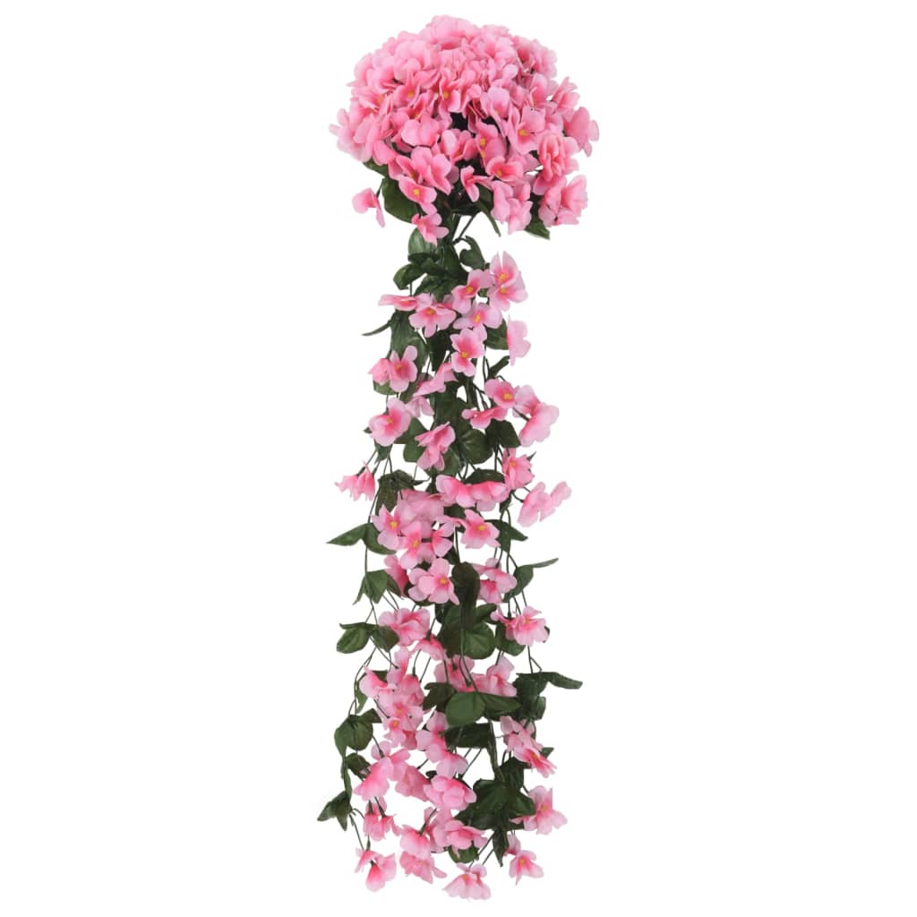 vidaXL Ghirlande de flori artificiale, 3 buc., roz, 85 cm