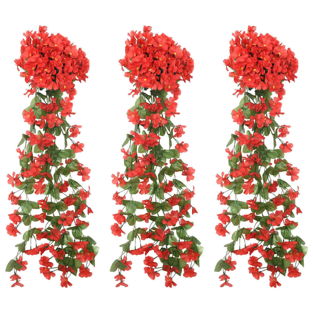 vidaXL Bloemenslingers 3 st 85 cm rood