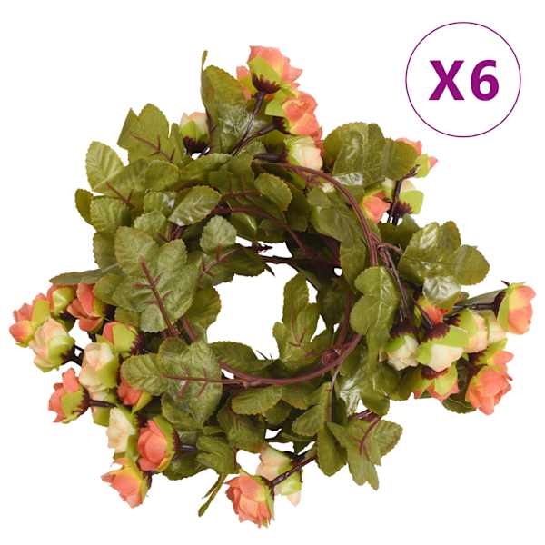 vidaXL lillep&auml;rjad 6 tk, p&auml;ikeseloojangu punane, 215 cm