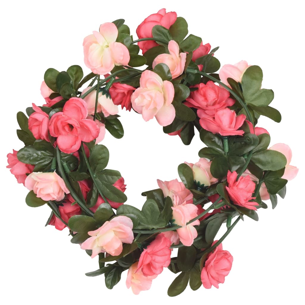 vidaXL Ghirlande de flori artificiale, 6 buc., roze, 240 cm