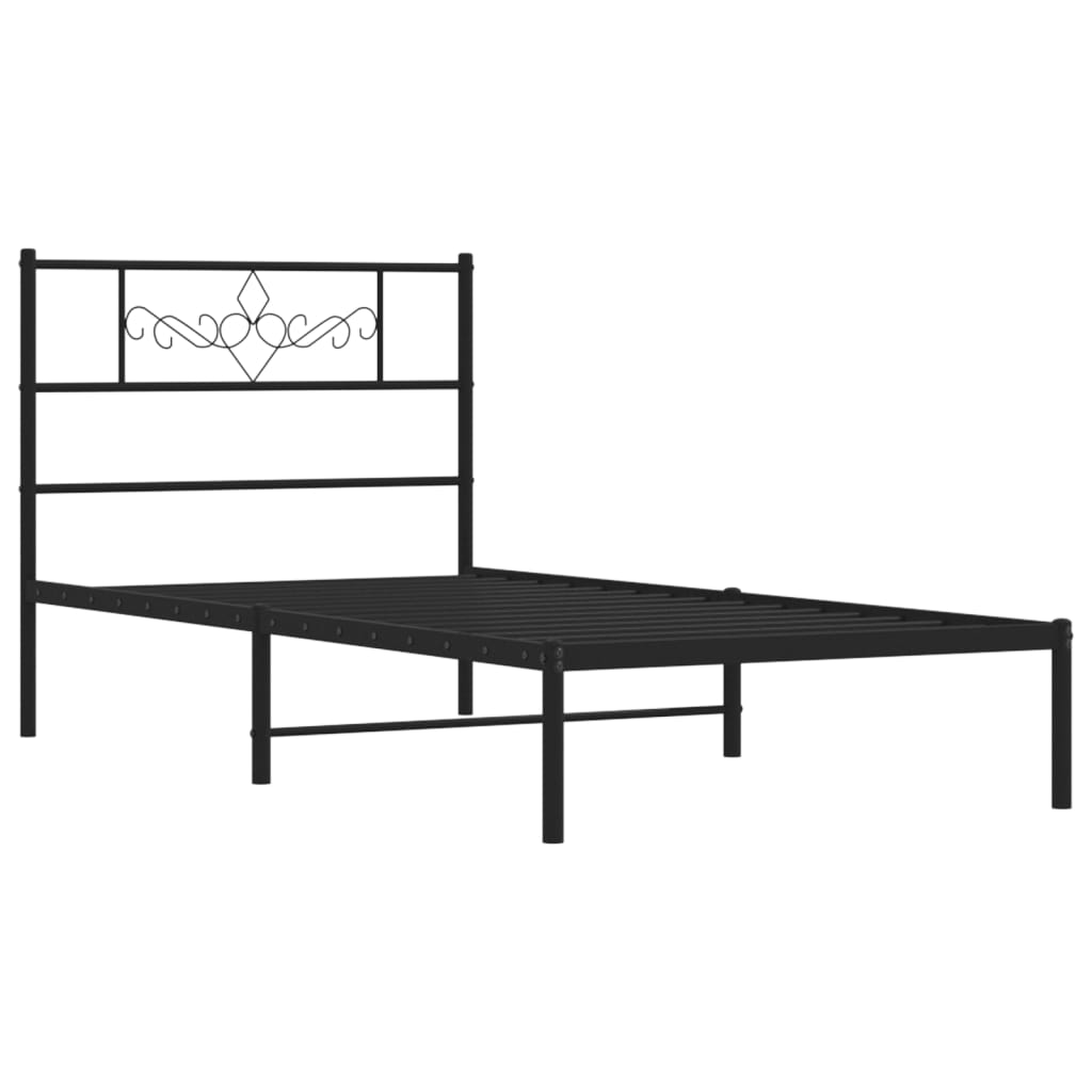 vidaXL Kovový rám postele s čelom čierny 80x200 cm