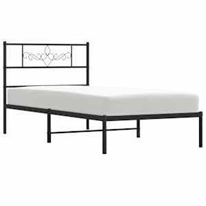 Kovový rám postele s čelem černý 90 x 200 cm - obrázek 4