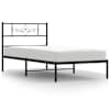 vidaXL metallist voodiraam peatsiga, must, 100x190 cm