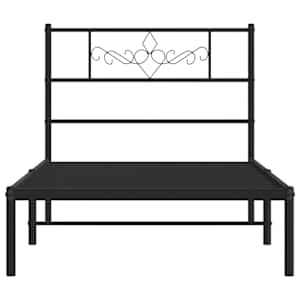 Kovový rám postele s čelem černý 107 x 203 cm - obrázek 5