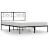 vidaXL metallist voodiraam peatsiga, must, 120x190 cm