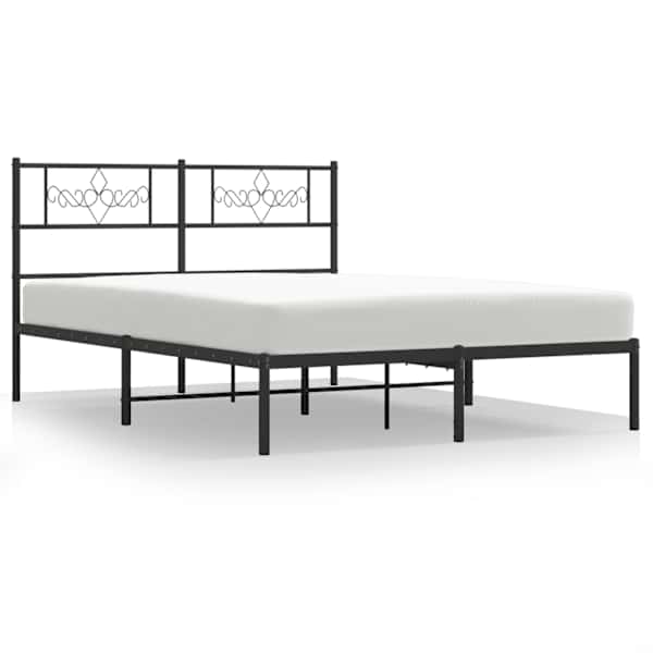 vidaXL metallist voodiraam peatsiga, must, 120 x 200 cm