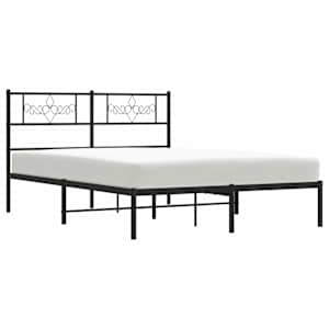 Kovový rám postele s čelem černý 150 x 200 cm - obrázek 5