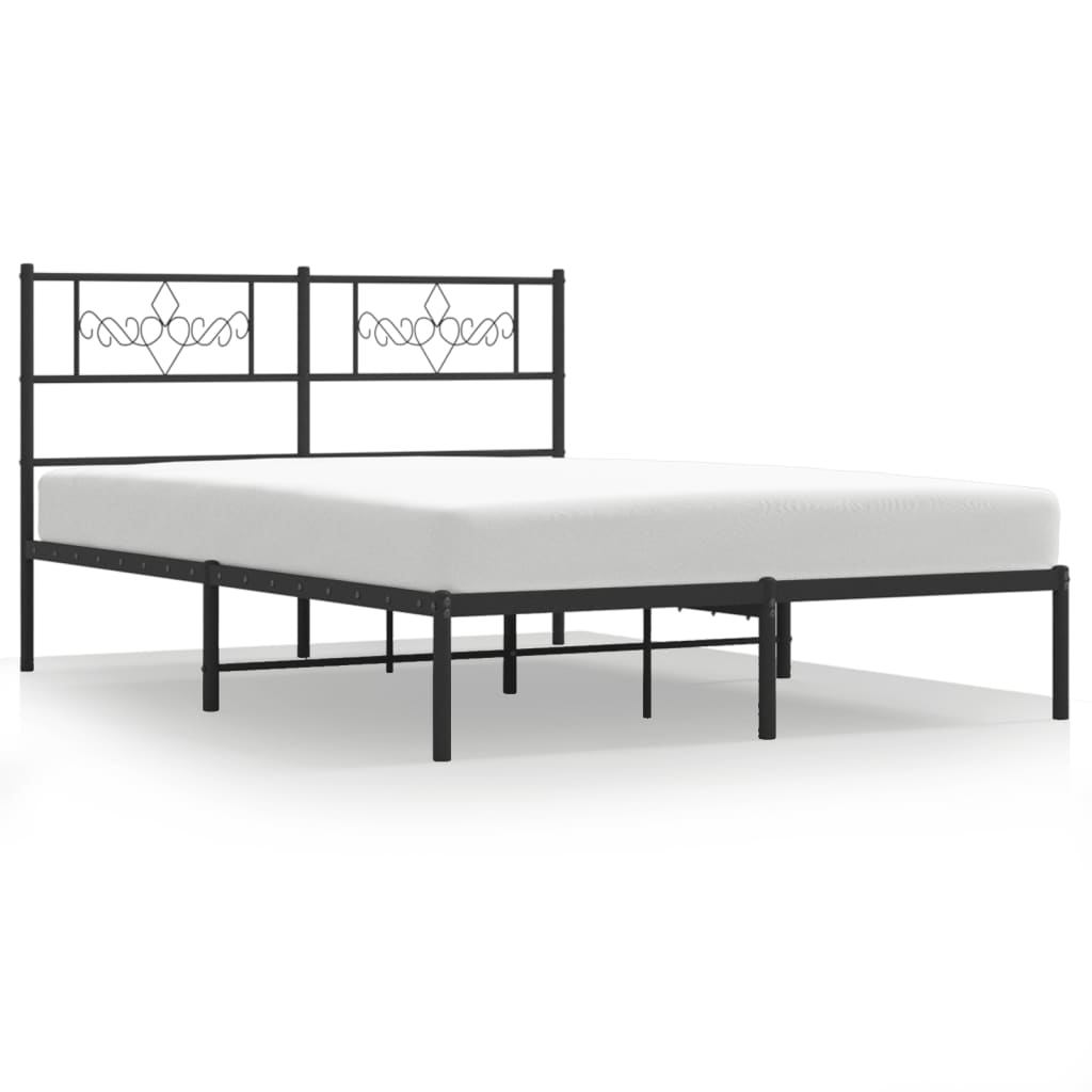 VidaXL Bedframe Met Hoofdbord Metaal Zwart 160x200 Cm
