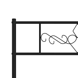 Kovový rám postele s hlavovým a nožním čelem černý 80 x 200 cm - obrázek 8