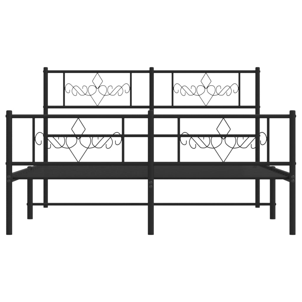 vidaXL Bedframe met hoofd- en voeteneinde metaal zwart 120x190 cm, foto 4